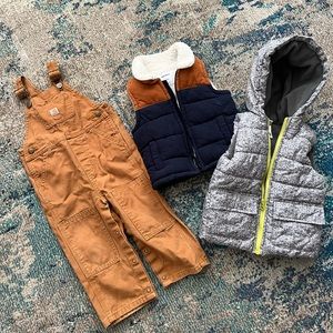 Toddler Boys Carhartt Overalls with Vest